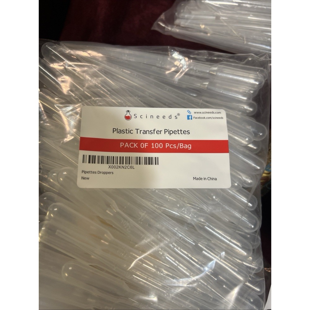 100 plastic transfer pipettes droppers graduated 3 ml 3ml Pasture‎ (1758)